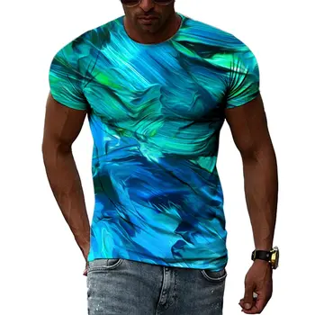 Новые мужские футболки с 3D-граффити в стиле хип-хоп Harajuku, летние модные повседневные футболки в уличном стиле, трендовые топы с короткими рукавами