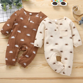 Одежда Для новорожденных мальчиков, комбинезон, осень-Зима 2023, креативный комбинезон с передним карманом от солнца и длинным рукавом от 0 до 18 месяцев
