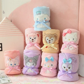 Одеяло Sanrio Hello Kitty, кавайный розовый плащ, аниме-накидка для девочек, Универсальный зимний дом, общежитие, одеяло для кондиционирования воздуха