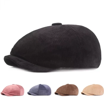 Однотонная восьмиугольная шляпа для женщин, летняя осенняя крутая кепка газетчика, Мужские повседневные кепки Gatsby, женские модные береты