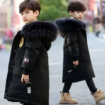 Пальто для мальчиков, куртка, хлопковая верхняя одежда, ветрозащита, мода 2023 года, утепленный бархат, зимняя теплая одежда для подростков, детская одежда