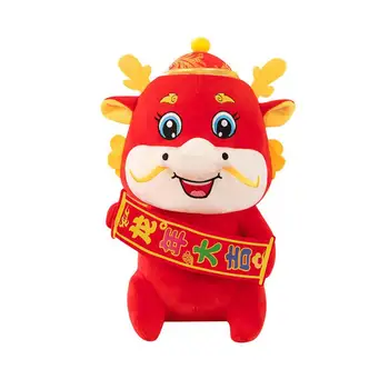 Плюшевые куклы Dragon Plushie Dragon 2024 Талисман китайского Зодиака, фаршированный для новогоднего подарка brinquedo infantil