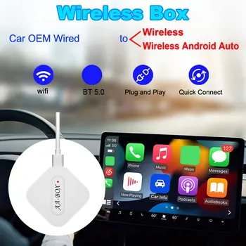 Подключаемый к беспроводной сети ключ 5.0G Carplay Android Auto Car AI Box, совместимый с Bluetooth 5.0, Подключи и играй для проводного Android Auto