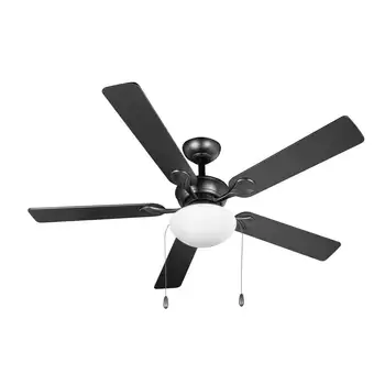 Потолочный вентилятор с обратным потоком воздуха черного/наружного цвета 5 с 1 светодиодной лампочкой