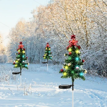 Рождественская елка с солнечным светом, IP65, Водонепроницаемый Садовый светильник, светодиодный Ландшафтный светильник, ABS для рождественских украшений на заднем дворе/Ландшафте