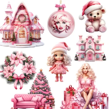 Розовые рождественские наклейки наклейки для рукоделия и скрапбукинга детские игрушки декоративная наклейка для книг Канцелярские принадлежности 