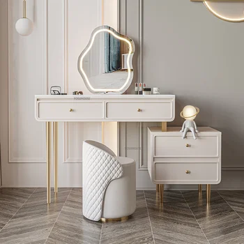Современный минимализм, Туалетный столик, Спальные Гарнитуры, Мебель, Легкие Роскошные Дизайнерские комоды, Туалетный столик для креативного макияжа с зеркалом