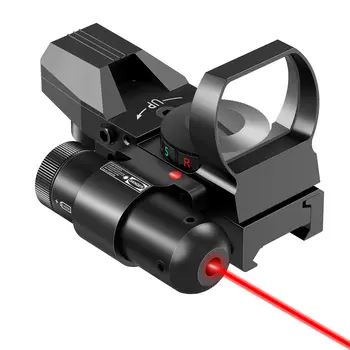 Тактическая 4-х прицельная оптика Red Dot С красно-зеленым лазерным прицелом для охотничьих принадлежностей Picatinny Weaver Rail 20 мм