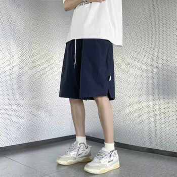 Тонкие комбинезоны в японском стиле, шорты, мужские летние Свободные повседневные Простые пятиточечные брюки для улицы, мужская одежда