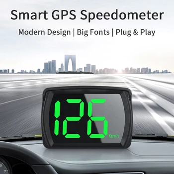Универсальный автомобильный HUD Y03 с Головным дисплеем Спидометр GPS KMH 2,8-дюймовый Цифровой измеритель скорости с крупным шрифтом, Автомобильные Аксессуары