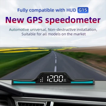 Универсальный Автомобильный HUD GPS Светодиодный Дисплей Электронный Головной Дисплей Часы GPS Детектор Скорости Охранная Сигнализация Цифровой Измеритель Скорости Пробега